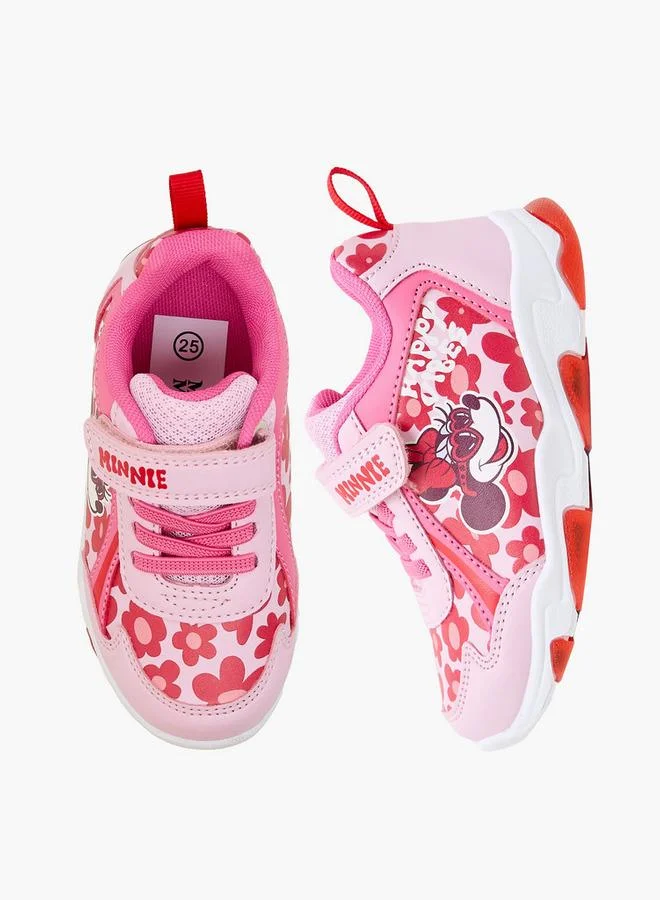 ديزني Girls Minnie Mouse Print Sneakers